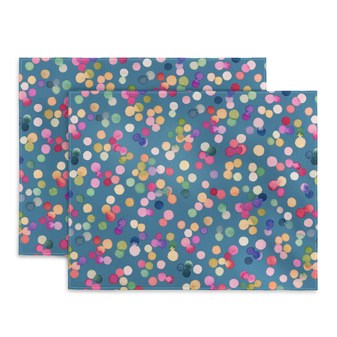 Ninola Design Polka Dots Happy Blue Placemat