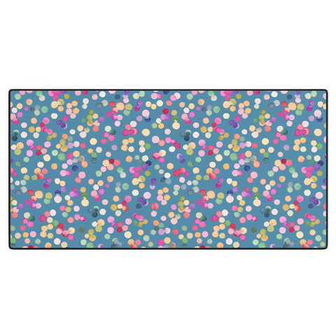 Ninola Design Polka Dots Happy Blue Desk Mat