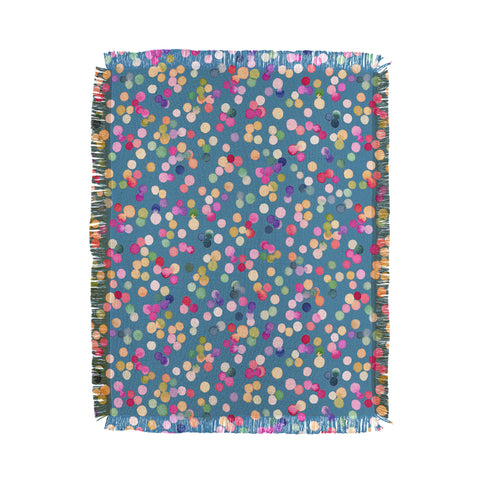 Ninola Design Polka Dots Happy Blue Throw Blanket