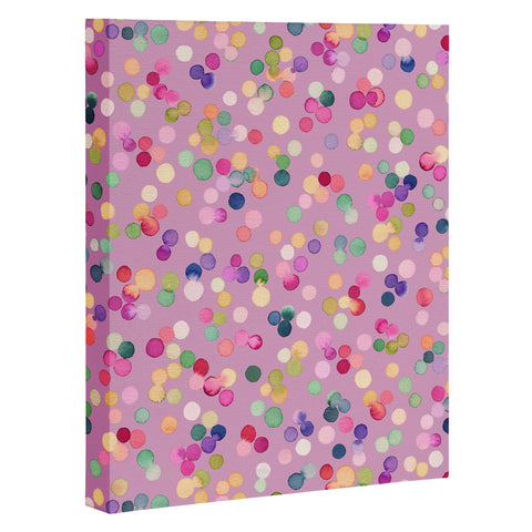 Ninola Design Polka Dots Happy Lavander Art Canvas