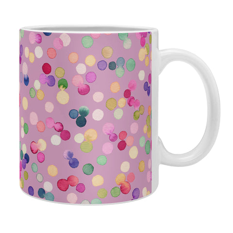 Ninola Design Polka Dots Happy Lavander Coffee Mug