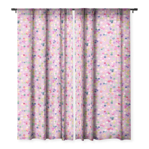 Ninola Design Polka Dots Happy Lavander Sheer Non Repeat