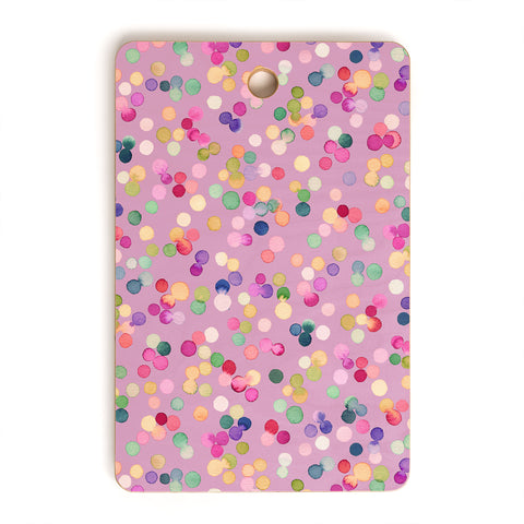Ninola Design Polka Dots Happy Lavander Cutting Board Rectangle