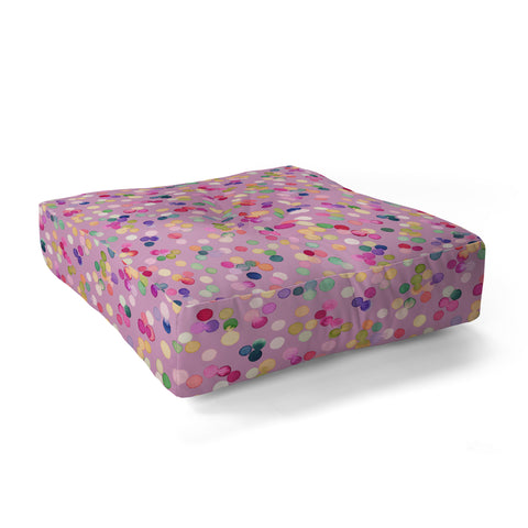 Ninola Design Polka Dots Happy Lavander Floor Pillow Square