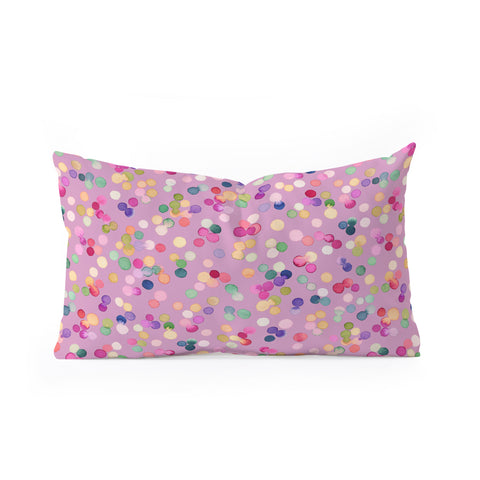 Ninola Design Polka Dots Happy Lavander Oblong Throw Pillow