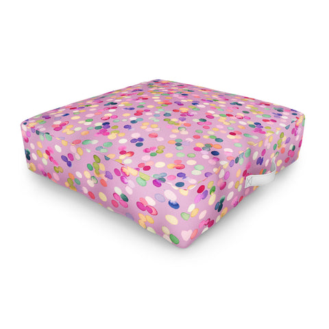 Ninola Design Polka Dots Happy Lavander Outdoor Floor Cushion