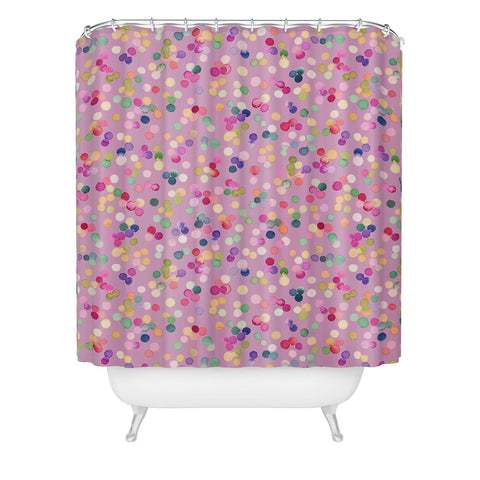 Ninola Design Polka Dots Happy Lavander Shower Curtain