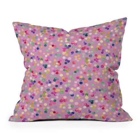 Ninola Design Polka Dots Happy Lavander Throw Pillow