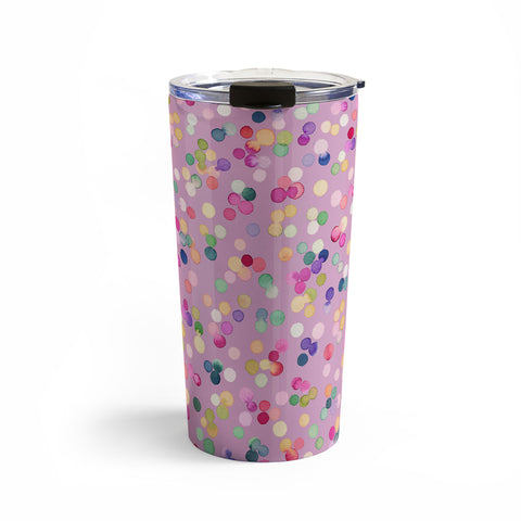Ninola Design Polka Dots Happy Lavander Travel Mug