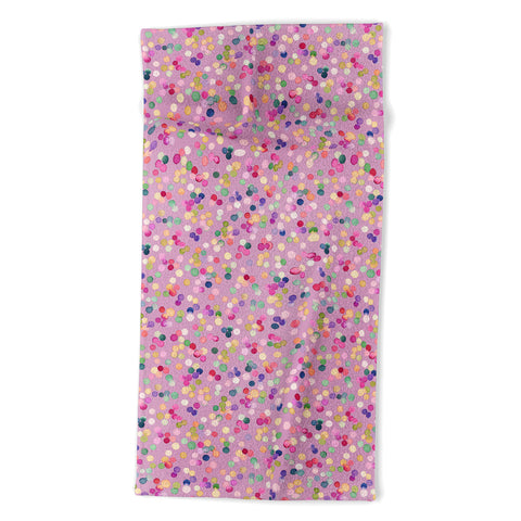 Ninola Design Polka Dots Happy Lavander Beach Towel
