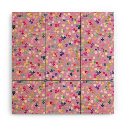 Ninola Design Polka Dots Happy Lavander Wood Wall Mural