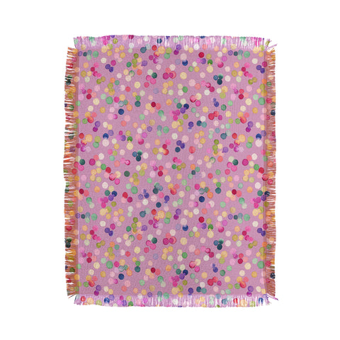 Ninola Design Polka Dots Happy Lavander Throw Blanket