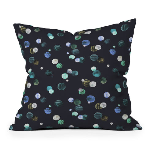 Ninola Design Polka dots navy Outdoor Throw Pillow