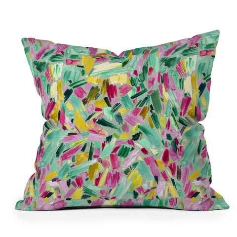 Ninola Design Primitive Strokes Tropical Outdoor Throw Pillow
