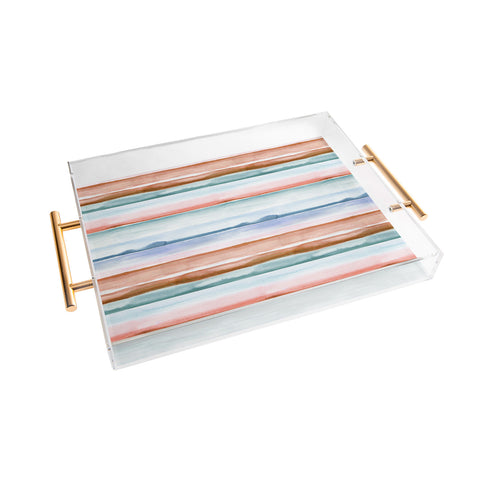 Ninola Design Relaxing Stripes Mineral Copper Acrylic Tray