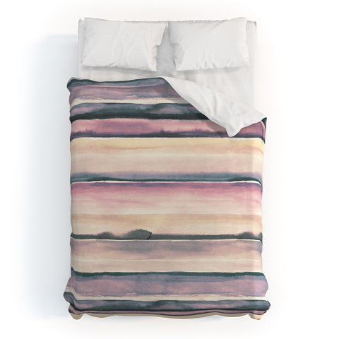 Ninola Design Relaxing Stripes Mineral Lilac Duvet Cover