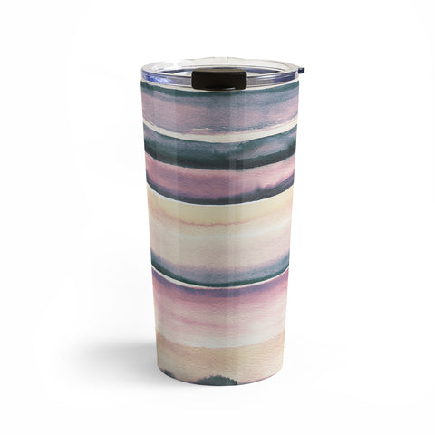 Ninola Design Relaxing Stripes Mineral Lilac Travel Mug