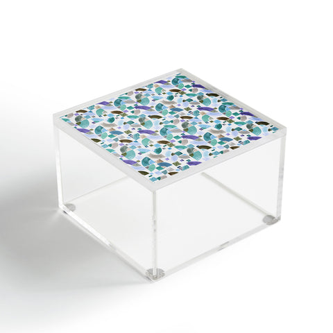 Ninola Design Retro Fusion Geometry Blue Acrylic Box