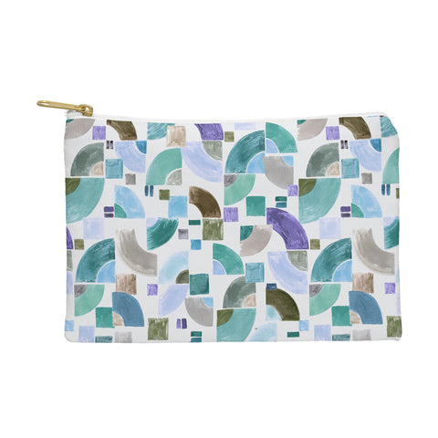 Ninola Design Retro Fusion Geometry Blue Pouch