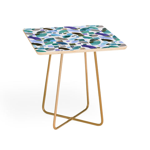 Ninola Design Retro Fusion Geometry Blue Side Table