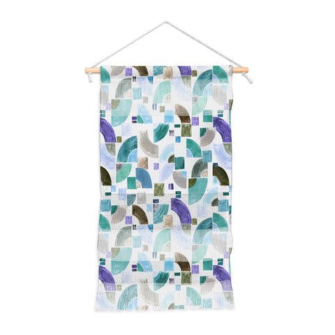 Ninola Design Retro Fusion Geometry Blue Wall Hanging Portrait