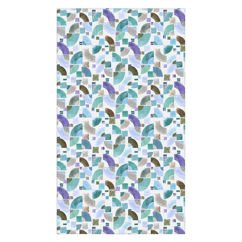 Ninola Design Retro Fusion Geometry Blue Tablecloth