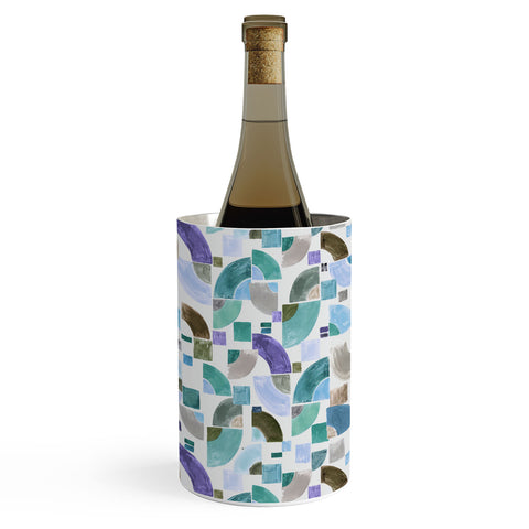 Ninola Design Retro Fusion Geometry Blue Wine Chiller