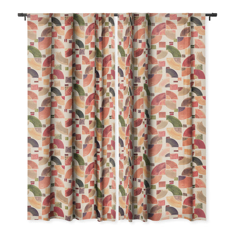 Ninola Design Retro Fusion Geometry Red Blackout Non Repeat