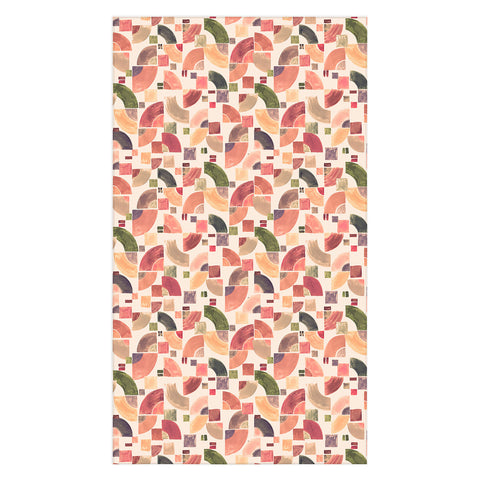 Ninola Design Retro Fusion Geometry Red Tablecloth