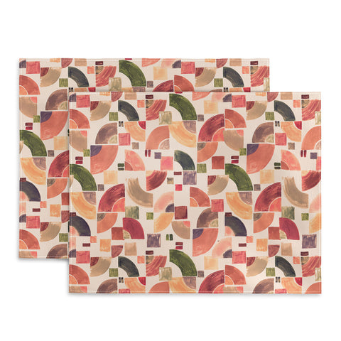 Ninola Design Retro Fusion Geometry Red Placemat