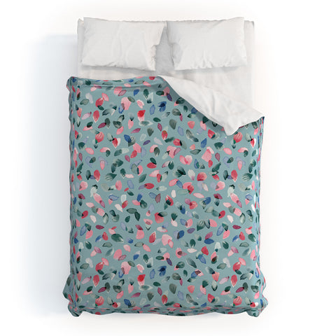 Ninola Design Romance Petals Blue Duvet Cover