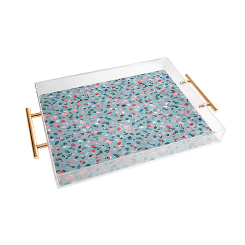 Ninola Design Romance Petals Blue Acrylic Tray
