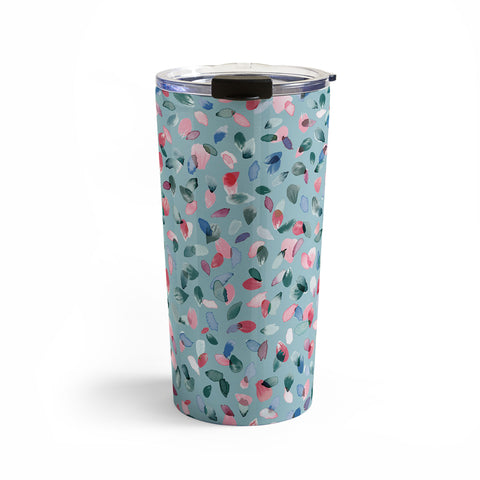 Ninola Design Romance Petals Blue Travel Mug