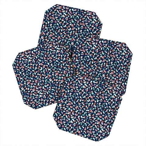 Ninola Design Romance Petals Navy Coaster Set