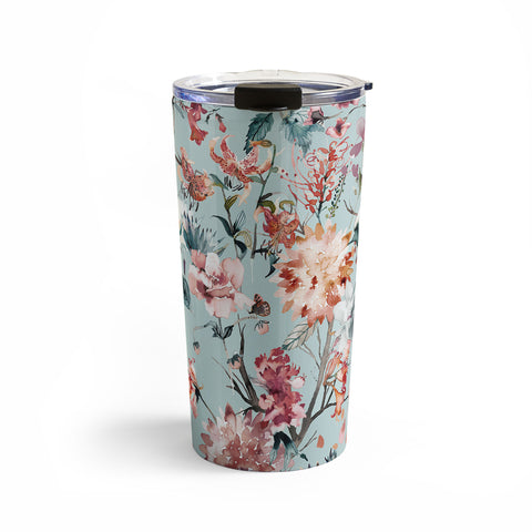Ninola Design Romantic Bouquet Blue Travel Mug