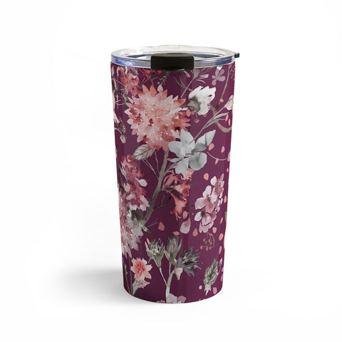 Ninola Design Romantic Bouquet Purple Travel Mug