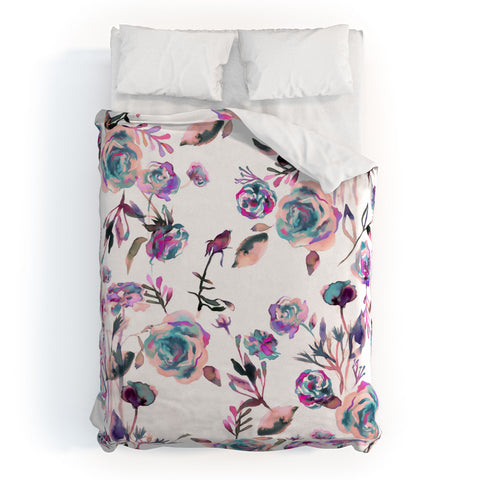 Ninola Design Romantic Roses Bouquet Mauve Duvet Cover