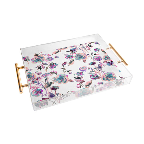 Ninola Design Romantic Roses Bouquet Mauve Acrylic Tray