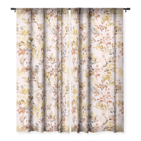 Ninola Design Rustic Cottage Wild Nature Pink Sheer Non Repeat
