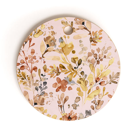 Ninola Design Rustic Cottage Wild Nature Pink Cutting Board Round