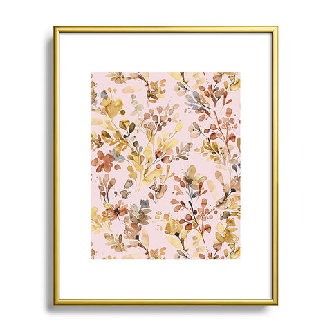 Ninola Design Rustic Cottage Wild Nature Pink Metal Framed Art Print