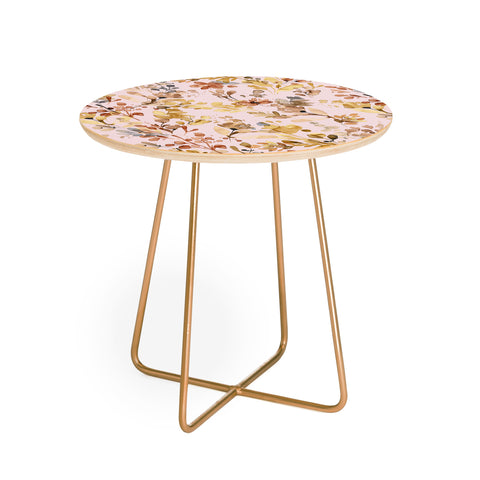 Ninola Design Rustic Cottage Wild Nature Pink Round Side Table