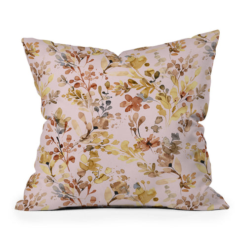 Ninola Design Rustic Cottage Wild Nature Pink Outdoor Throw Pillow