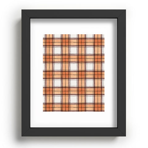Ninola Design Rustic Geometric Checks Rust Recessed Framing Rectangle