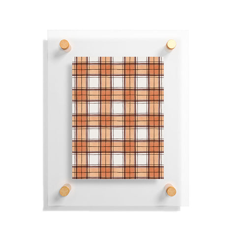 Ninola Design Rustic Geometric Checks Rust Floating Acrylic Print