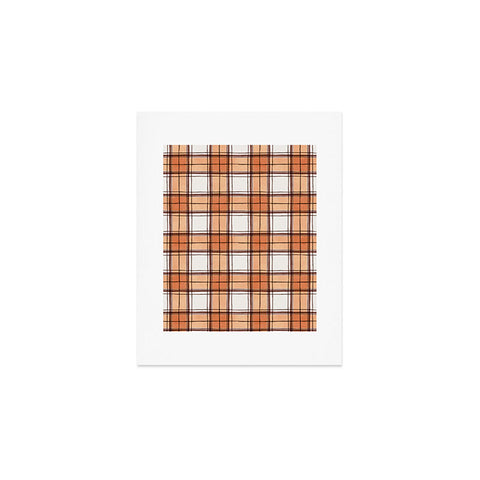 Ninola Design Rustic Geometric Checks Rust Art Print