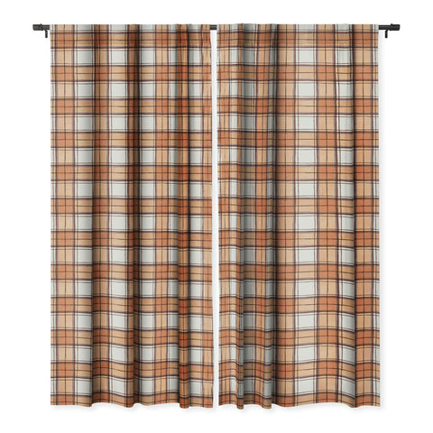 Ninola Design Rustic Geometric Checks Rust Blackout Non Repeat