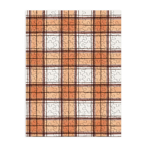 Ninola Design Rustic Geometric Checks Rust Puzzle