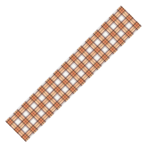 Ninola Design Rustic Geometric Checks Rust Table Runner