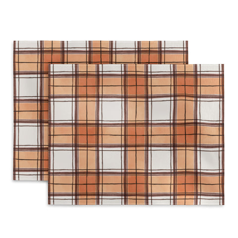 Ninola Design Rustic Geometric Checks Rust Placemat